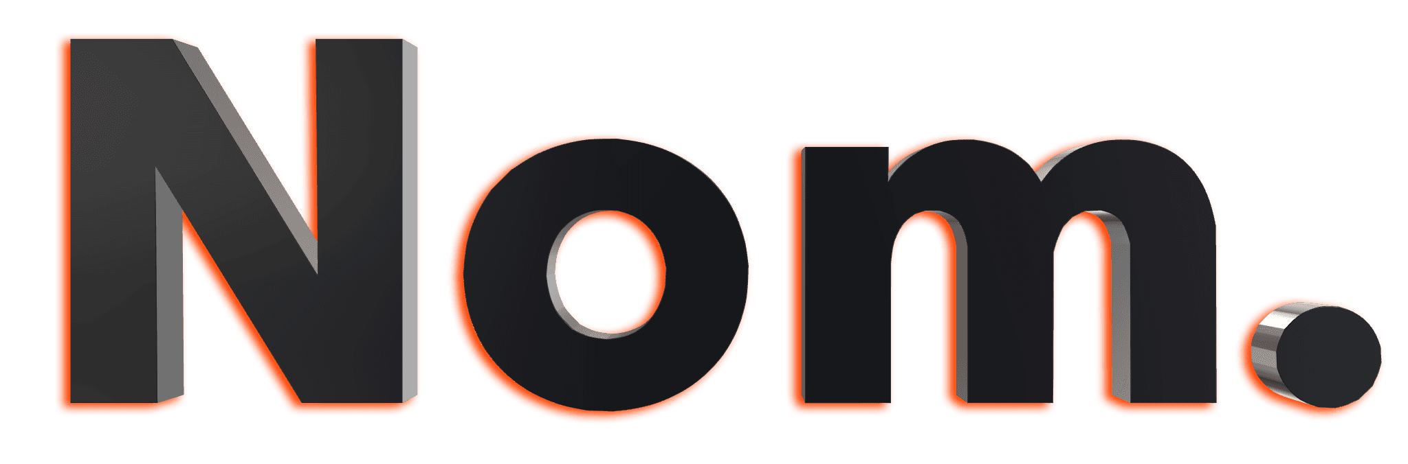 Nom logotype rendered in ember